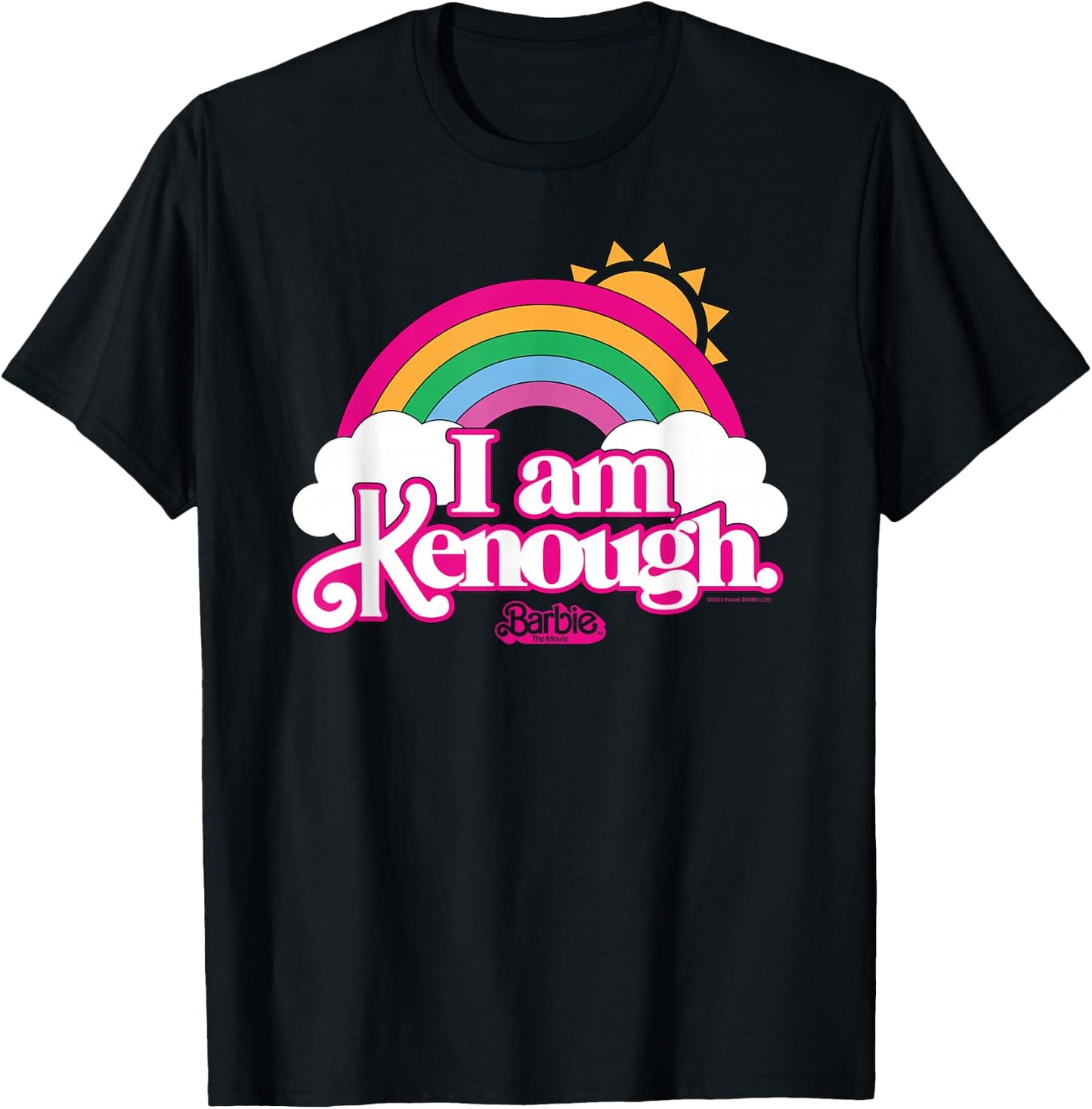 Barbie The Movie - I Am Kenough Rainbow Clouds T-Shirt - T-Shirt | Black