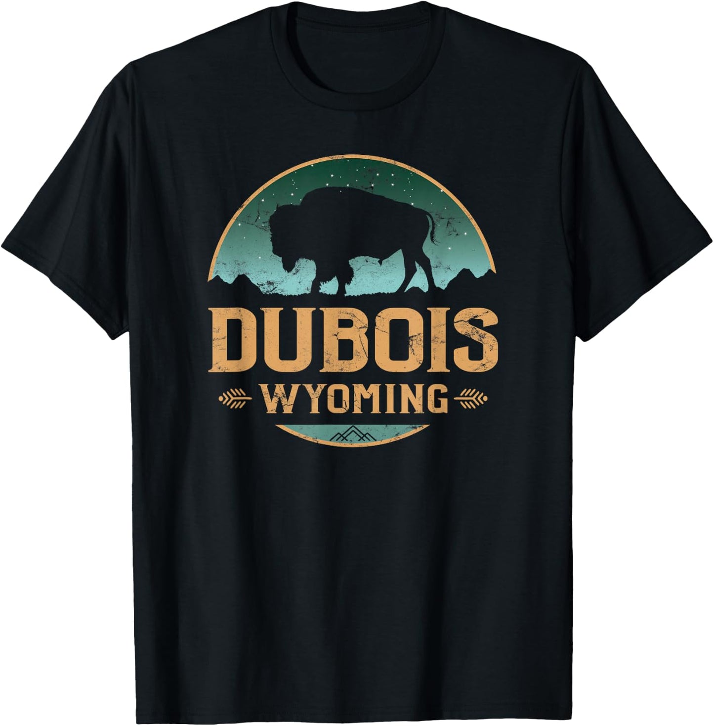 Dubois Wyoming WY Buffalo Bison T-Shirt - T-Shirt | Black