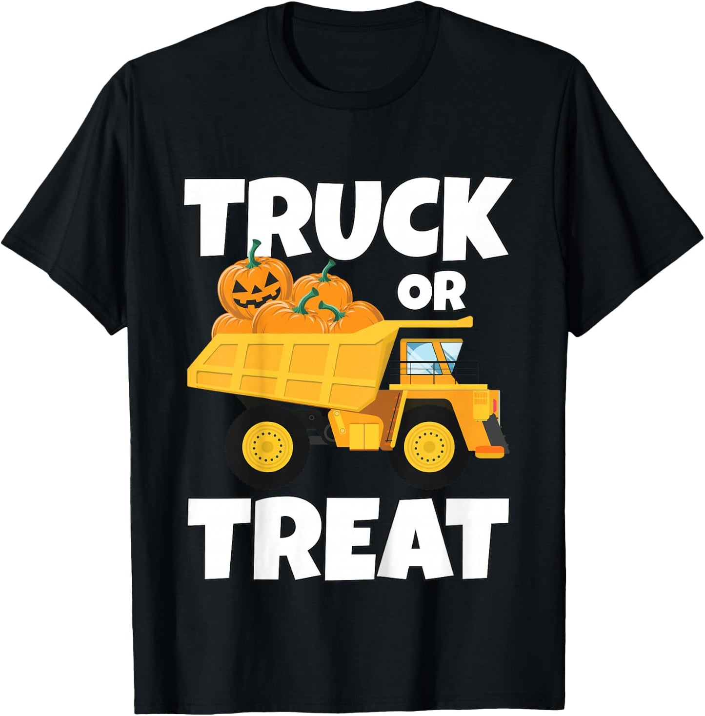 Kids Halloween Thanksgiving Truck Pumpkin Patch Trick or Treat T-Shirt - T-Shirt | Black