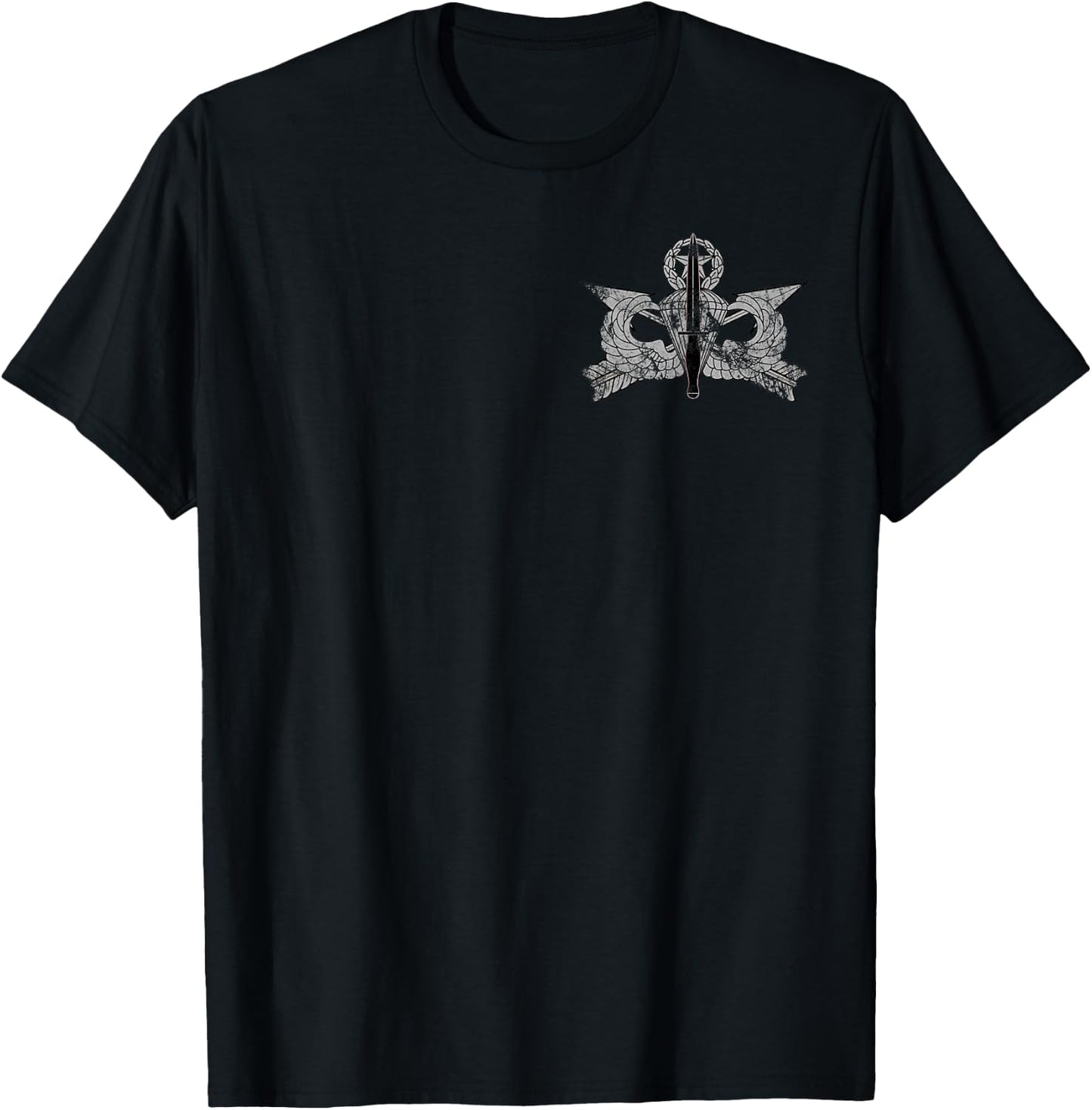 US Special Forces USASOC Jumpmaster Airborne Wing Distressed T-Shirt - T-Shirt | Black