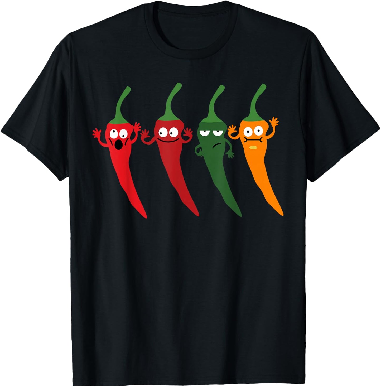 Cayenne Pepper Hot -Colorful Chili Funny - Spicy Food Lovers T-Shirt - T-Shirt | Black