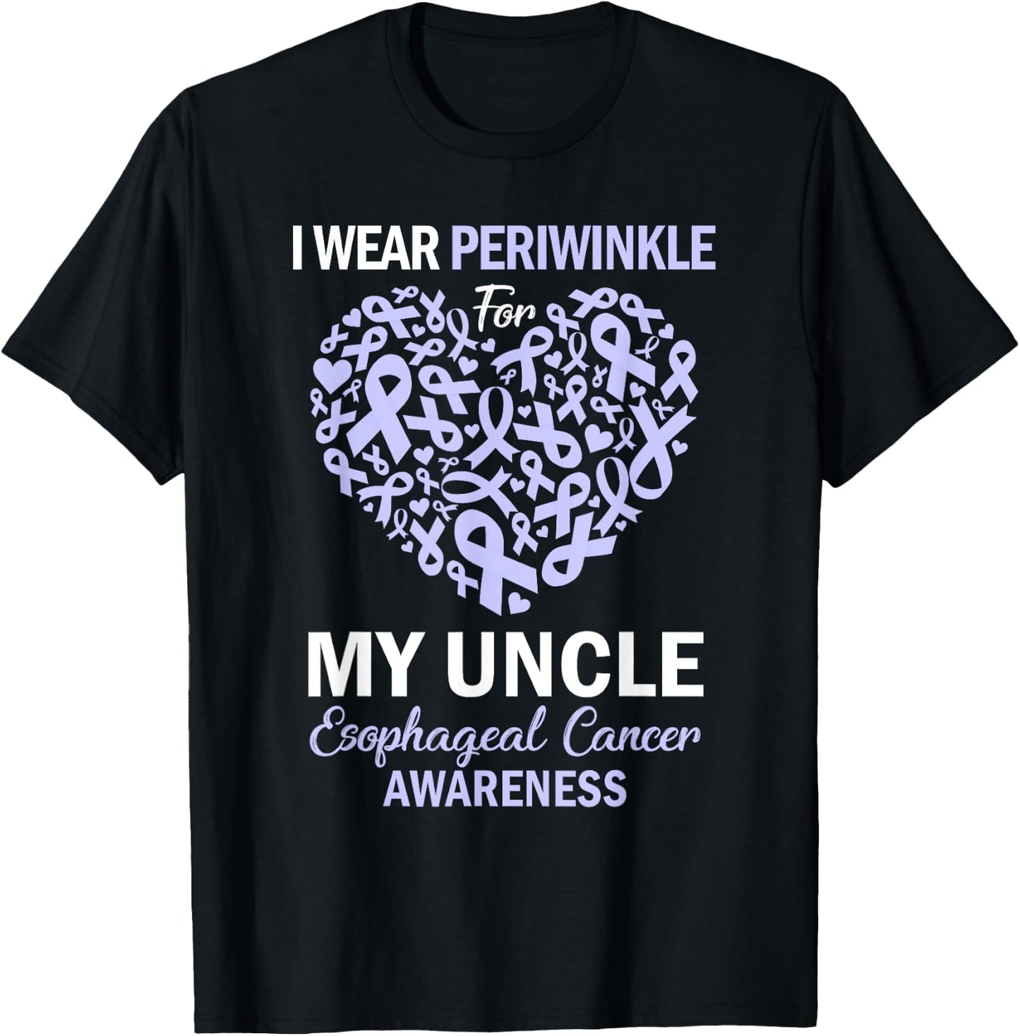 I Wear Periwinkle For My Uncle Esophageal Cancer Awareness T-Shirt - T-Shirt | Black