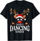 Santa's Dancing Reindeer Funny XMas Matching PJS T-Shirt - T-Shirt | Black