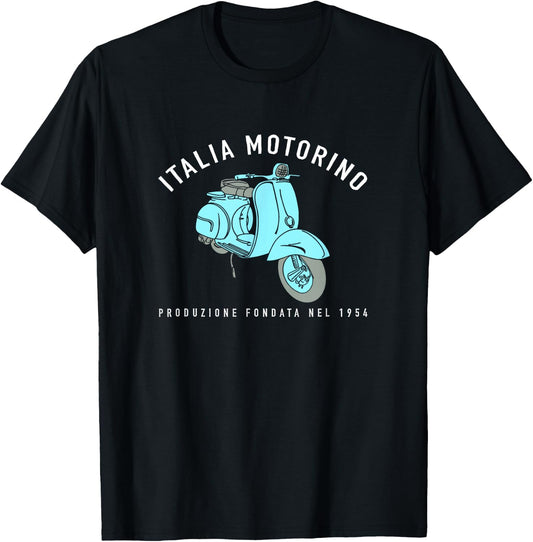 Italia Motorino - Vintage Italian Scooter Italian Flag T-Shirt - T-Shirt | Black