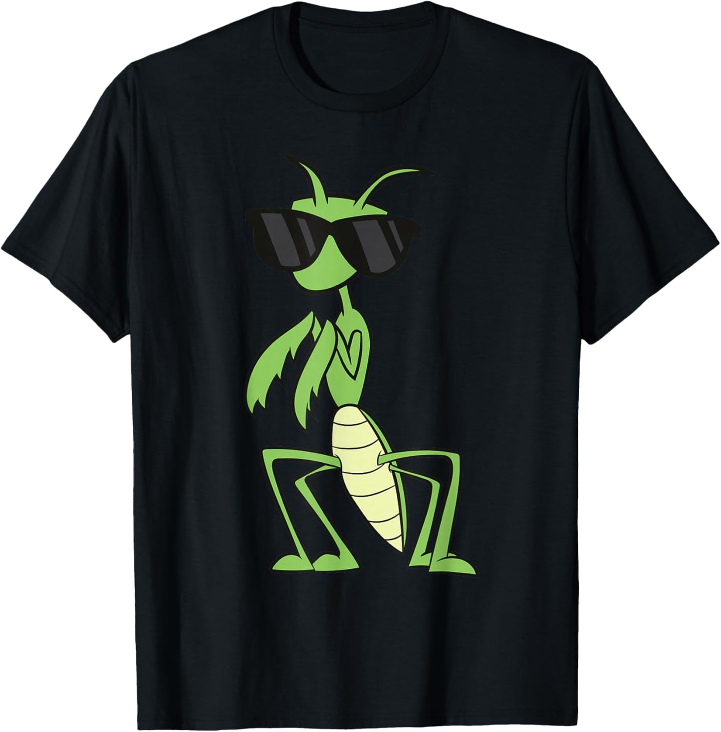 Praying Mantis With Sunglasses Grasshopper Praying Mantis T-Shirt - T-Shirt | Black