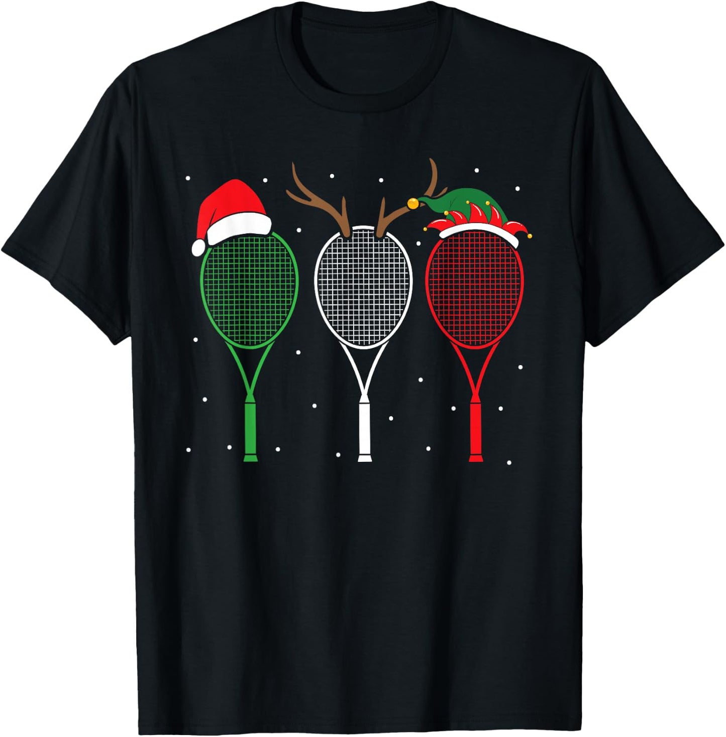 Tennis Player Sport Lover Merry Xmas Christmas Day T-Shirt - T-Shirt | Black