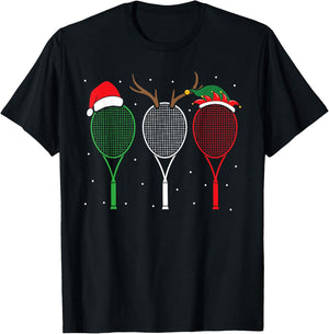 Tennis Player Sport Lover Merry Xmas Christmas Day T-Shirt - T-Shirt | Black