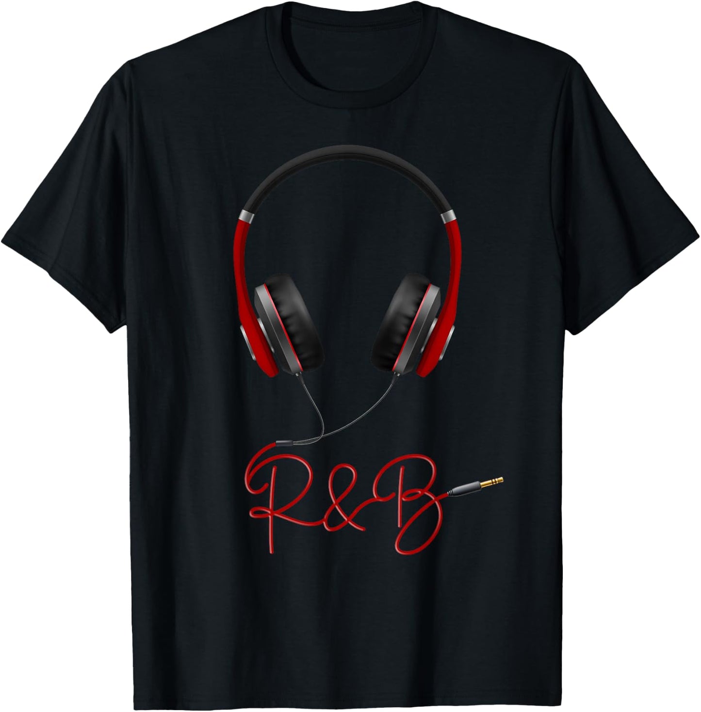 Music red Headphone icon Soul R&B Music T-Shirt - T-Shirt | Black