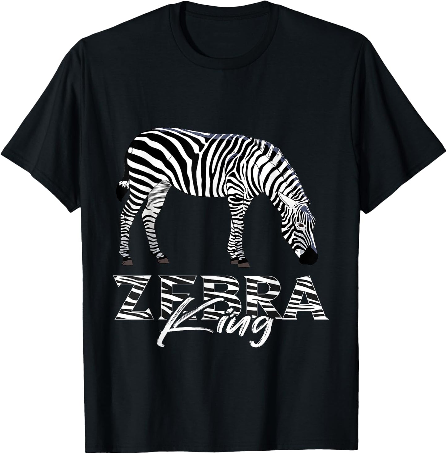 Wildlife Animal Lover Zookeeper Zebra King Zebra Stripe T-Shirt - T-Shirt | Black