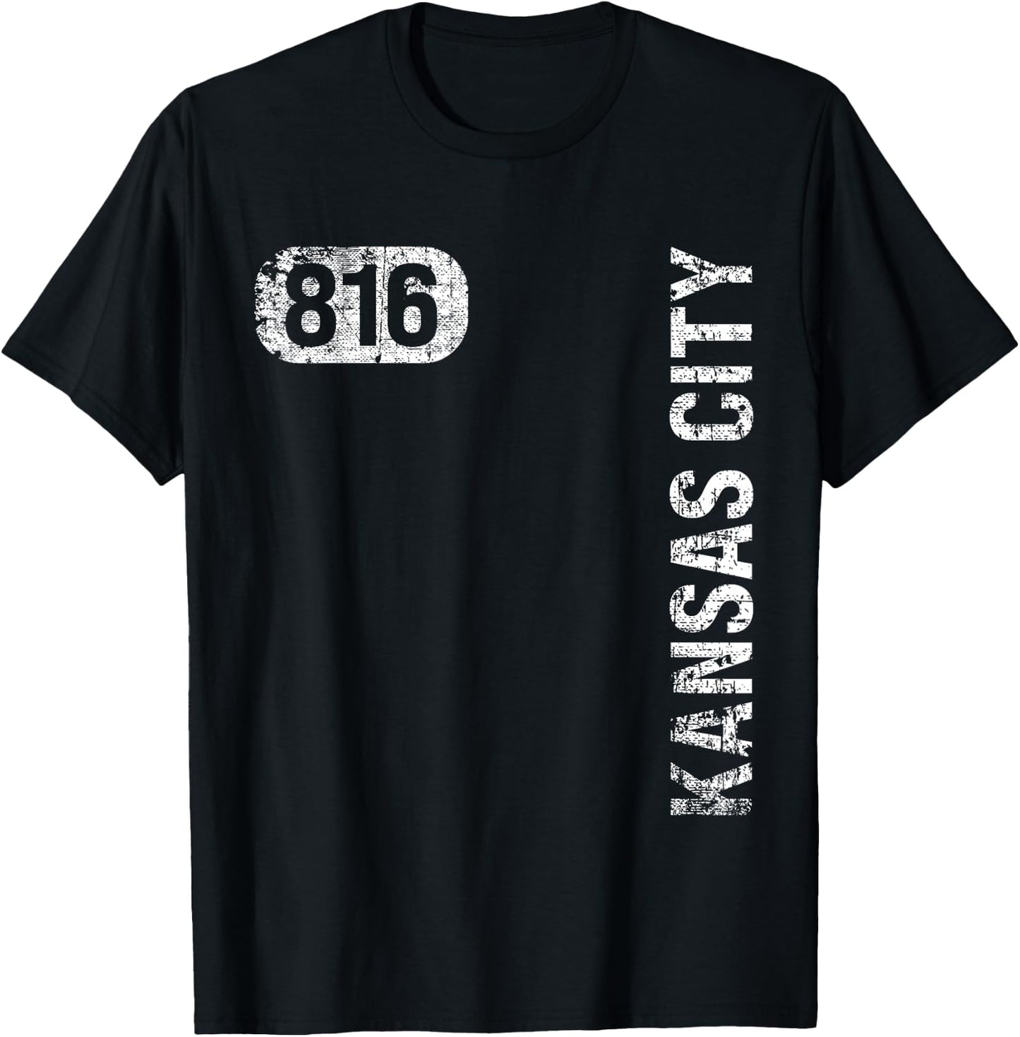 Kansas City Missouri 816 Area Code Vintage Retro T-Shirt - T-Shirt | Black