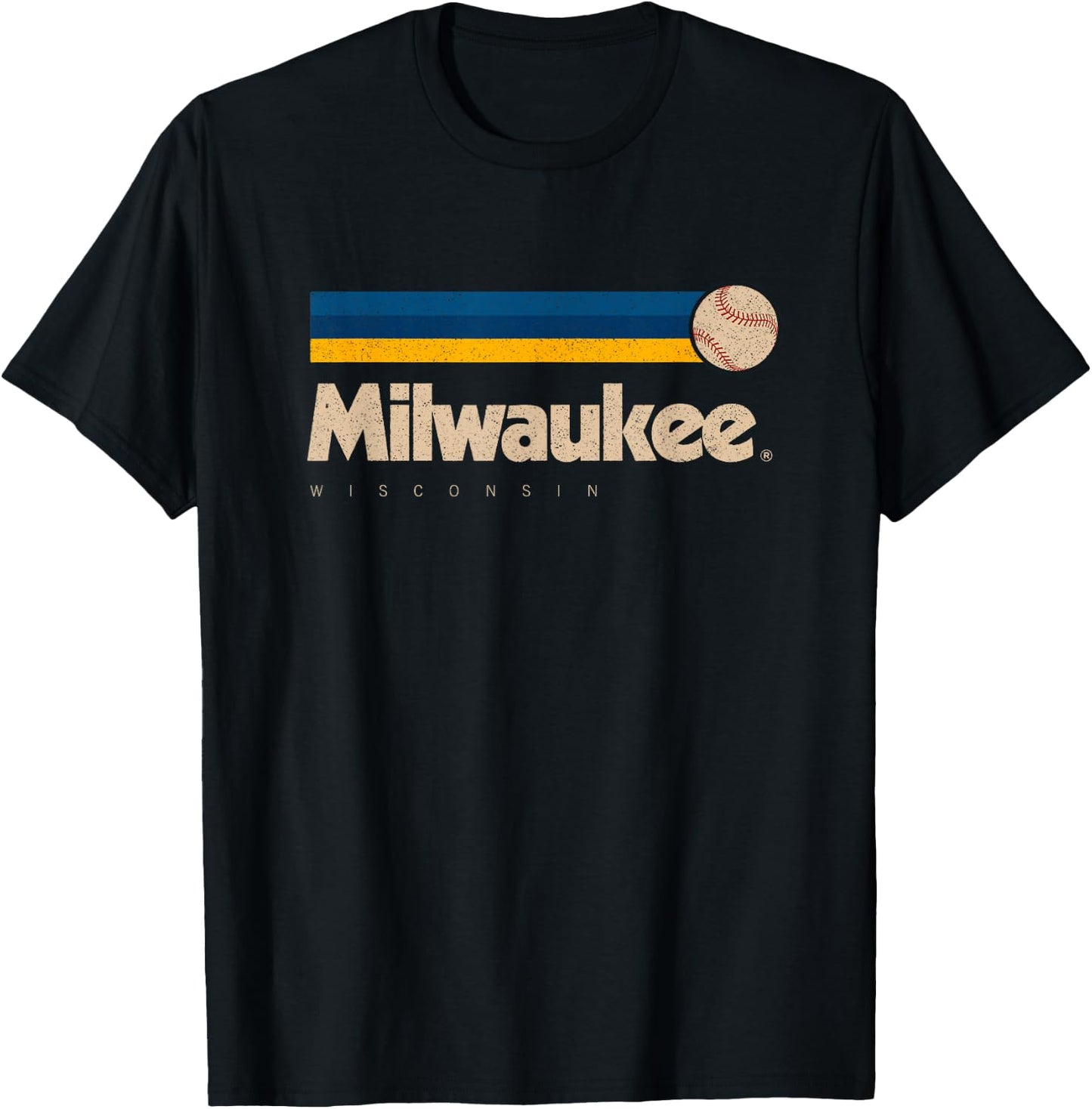 Milwaukee Baseball Softball Wisconsin Retro Milwaukee T-Shirt - T-Shirt | Black