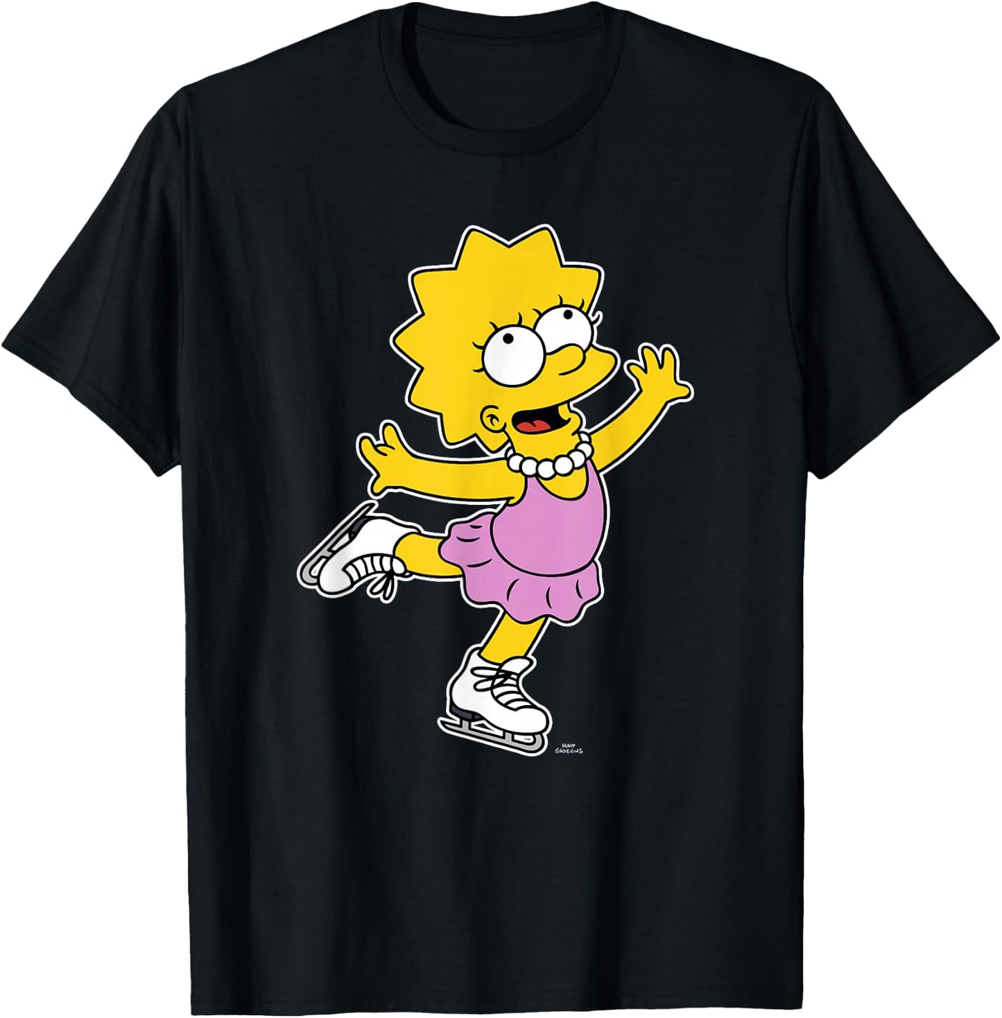 The Simpsons Lisa Ice Skating Alt T-Shirt - T-Shirt | Black