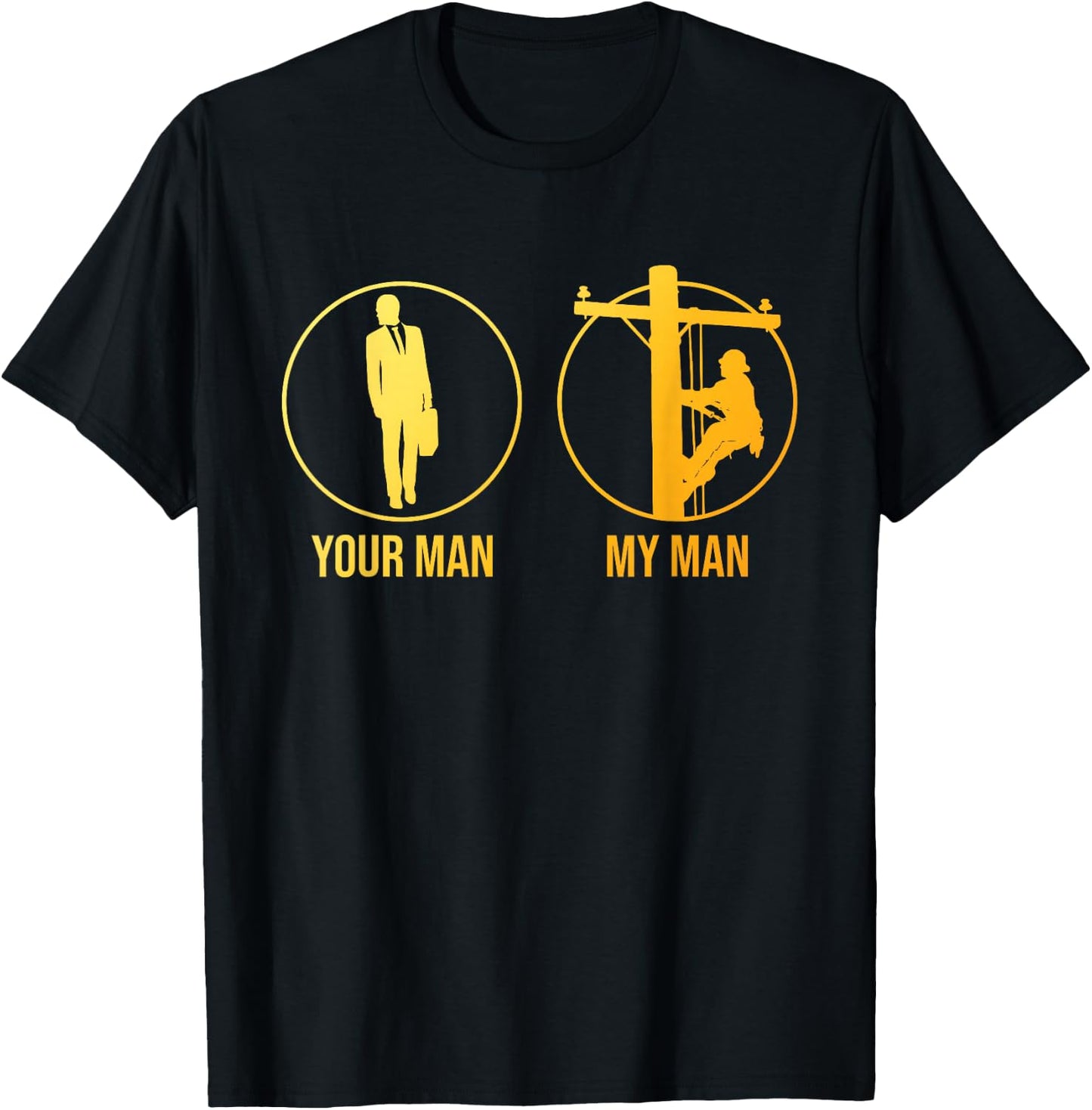 Funny Lineman Girlfriend Design Electrician Humor T-Shirt - T-Shirt | Black