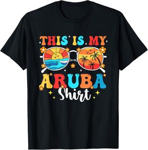Matching Summer Family Vacation Beach Trip Aruba T-Shirt - T-Shirt | Black