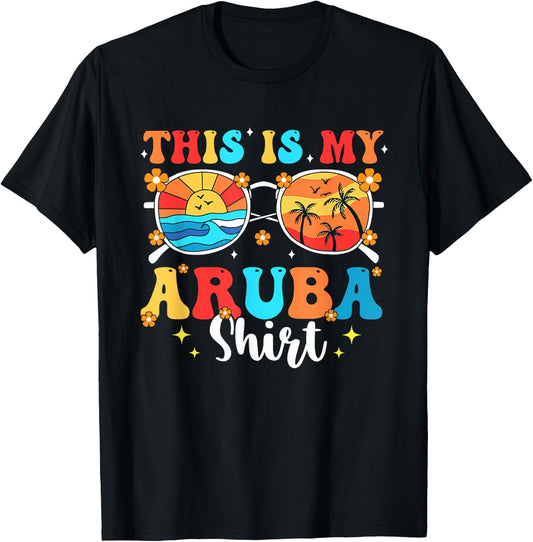 Matching Summer Family Vacation Beach Trip Aruba T-Shirt - T-Shirt | Black