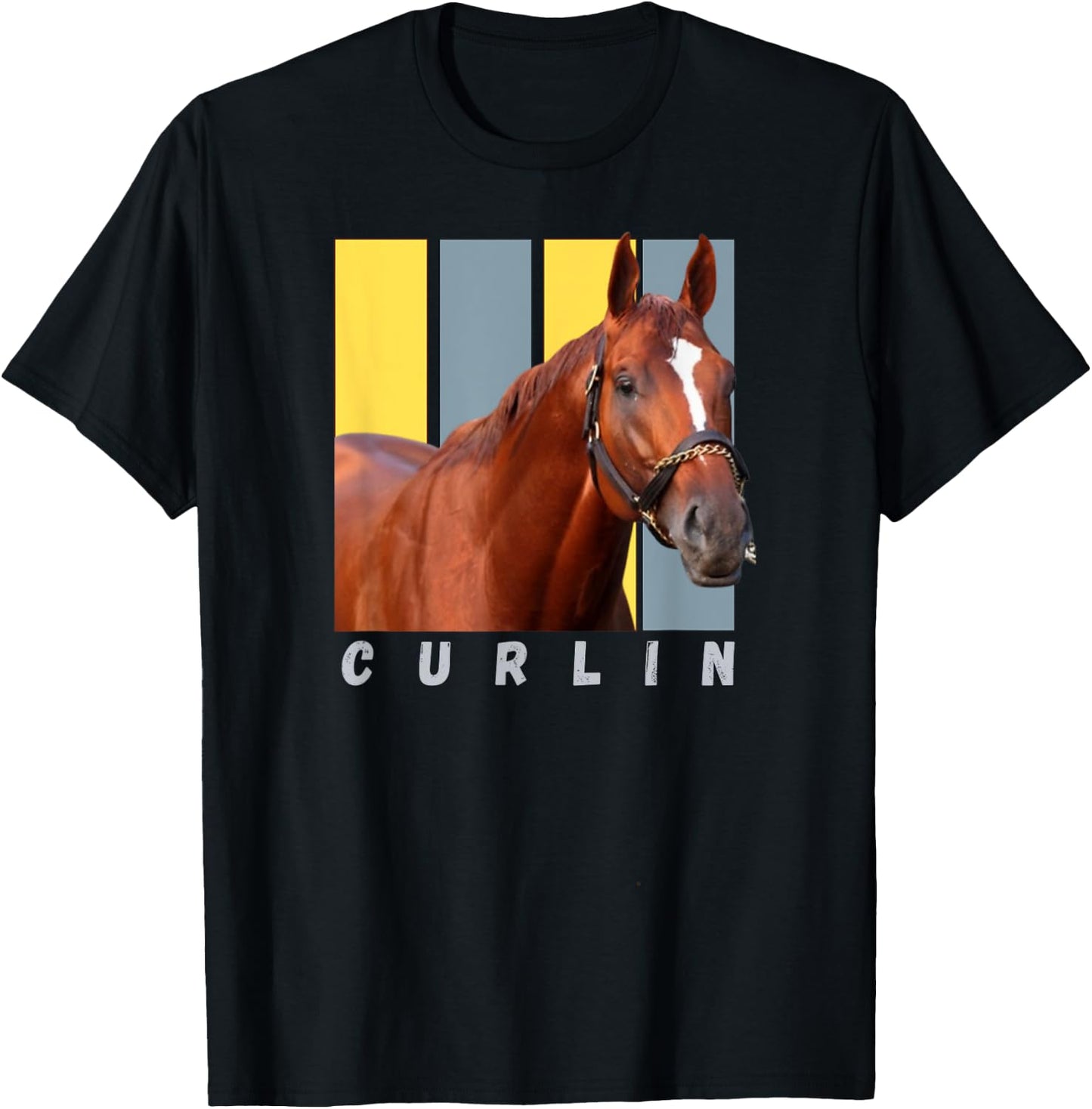 Curlin Horse, Horse Racing Shirt, Del Mar, Santa Anita Shirt T-Shirt - T-Shirt | Black