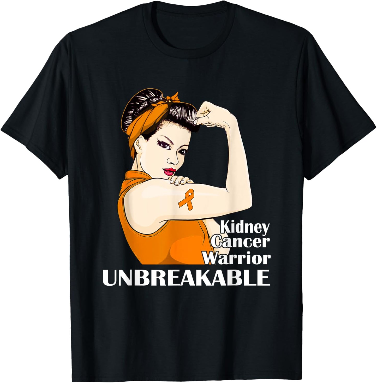 Kidney Cancer Awareness Warrior Unbreakable Survivors Girls T-Shirt - T-Shirt | Black