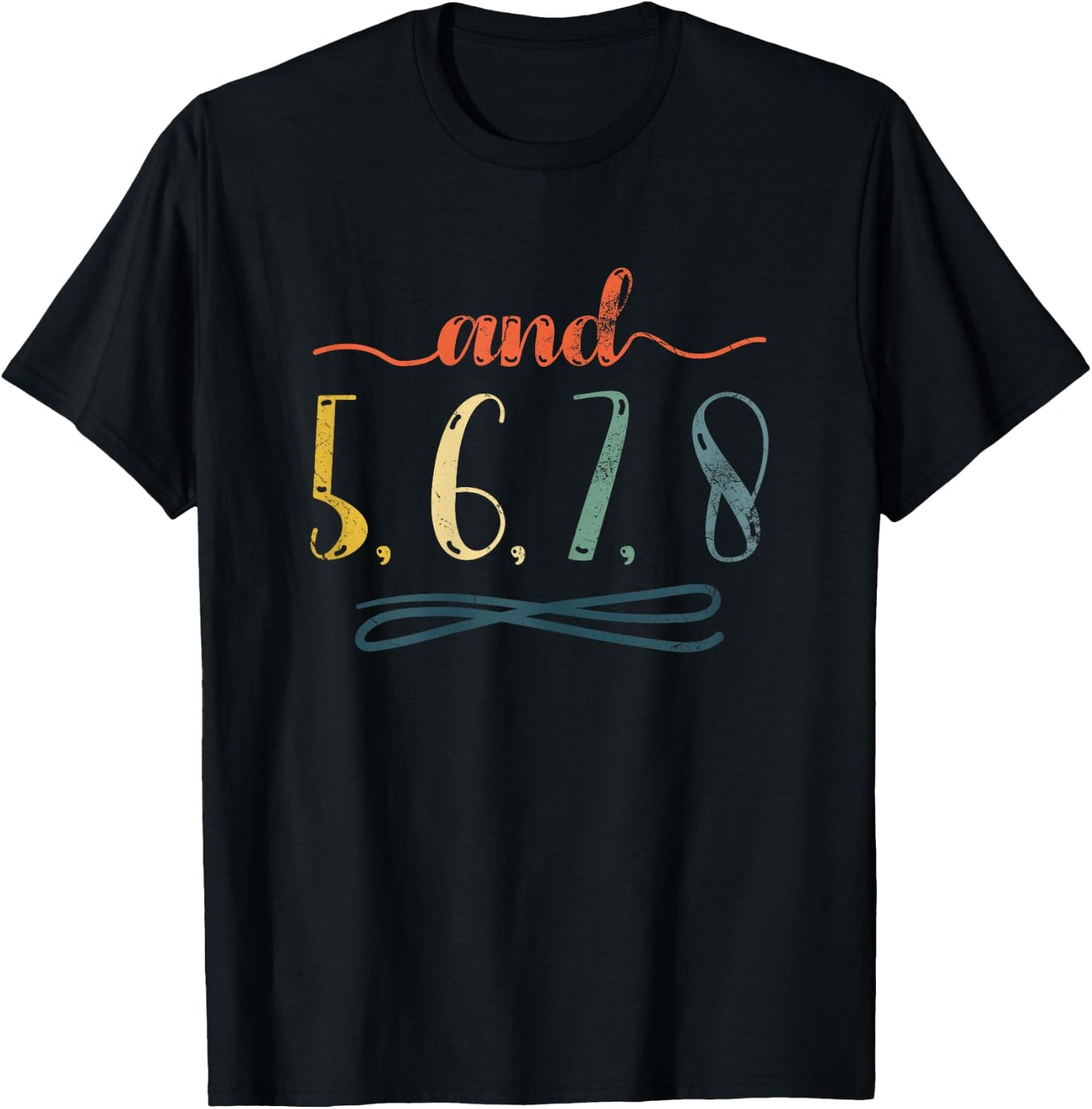 And 5, 6, 7, 8 Design For Cheerleaders Cheer Girls T-Shirt - T-Shirt | Black