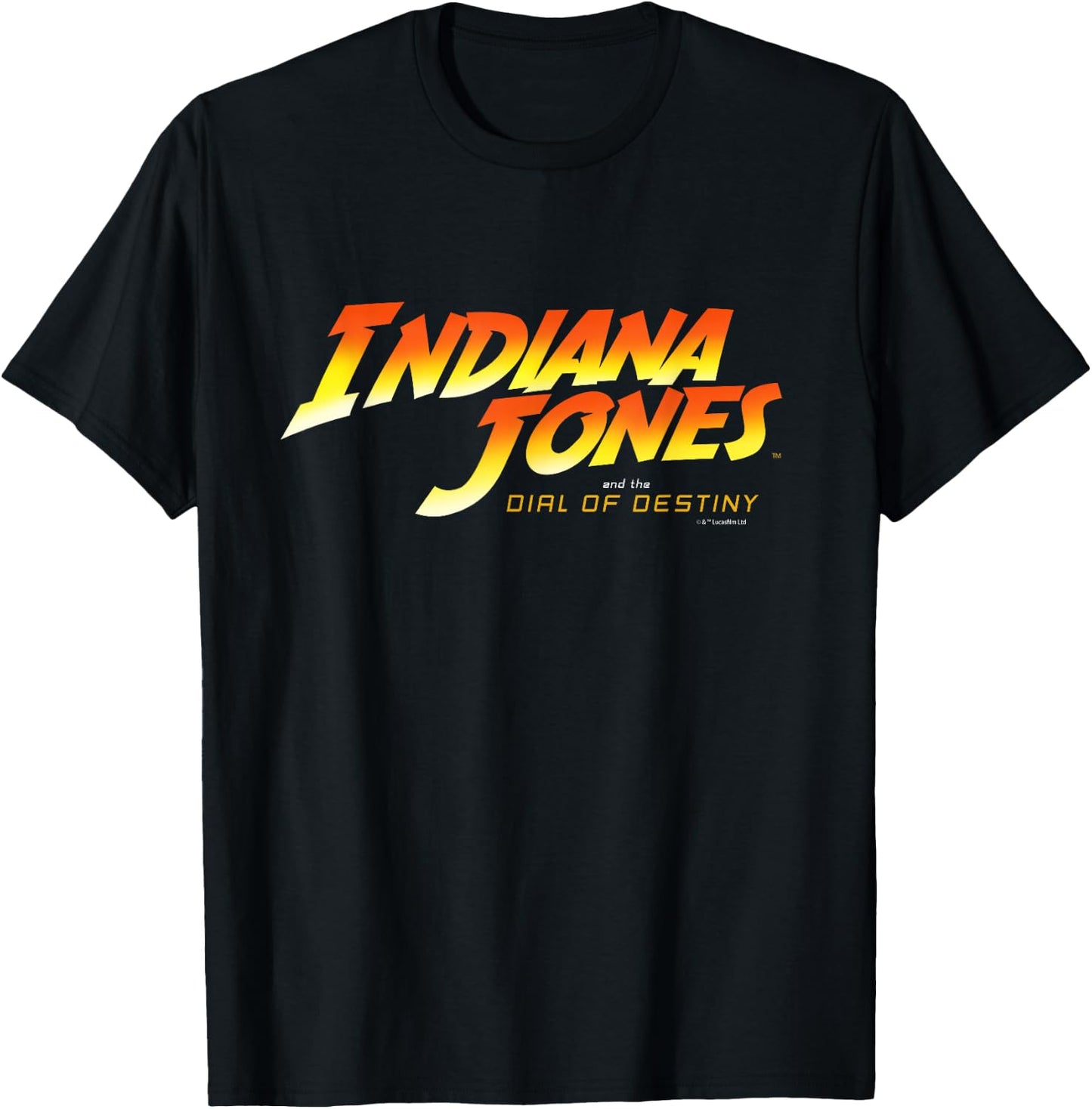 Lucasfilm Indiana Jones and The Dial of Destiny Movie Logo Small T-Shirt - T-Shirt | Black