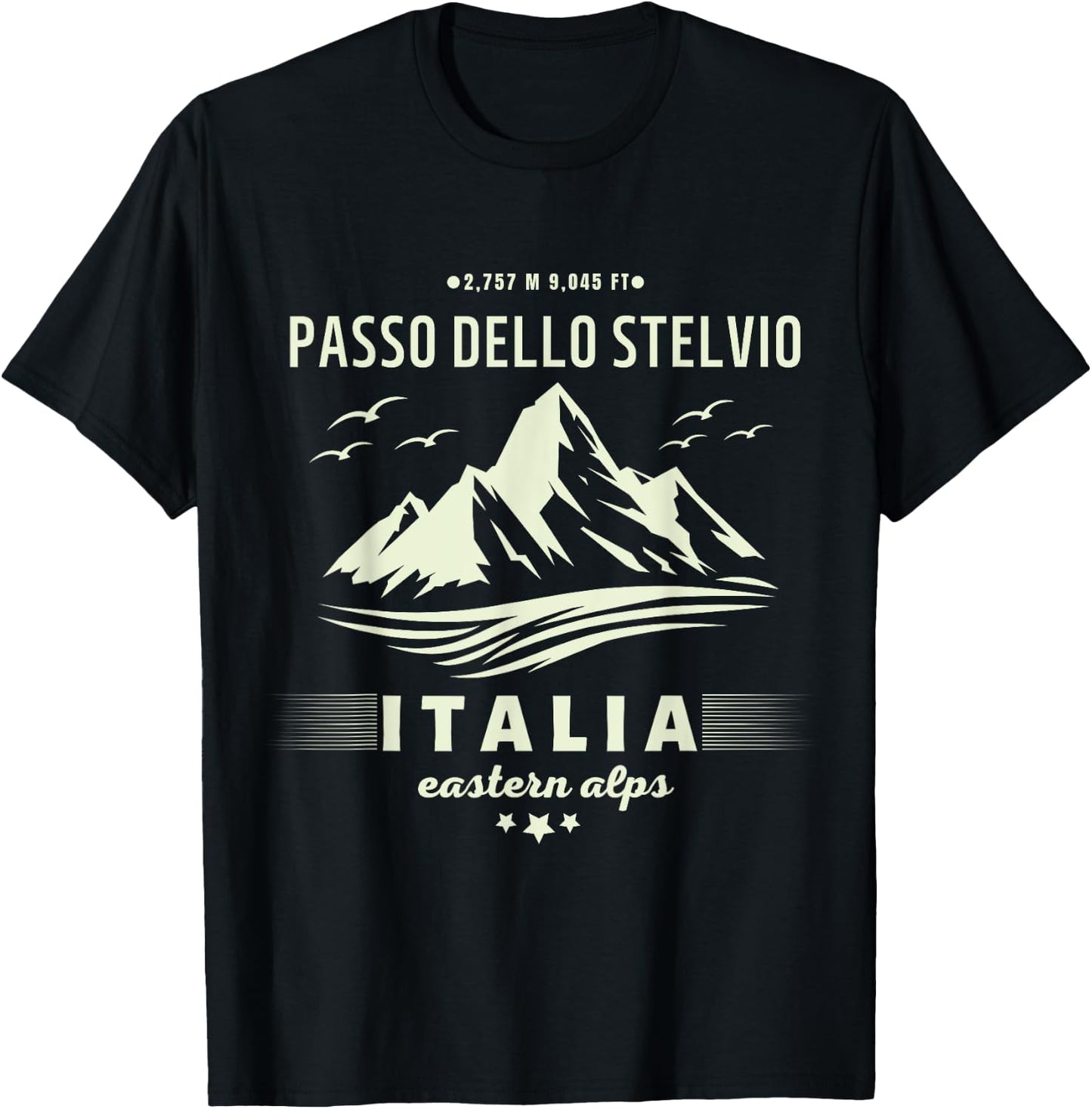 Italian mountain trip, Stelvio pass Strada Statale 38 T-Shirt - T-Shirt | Black