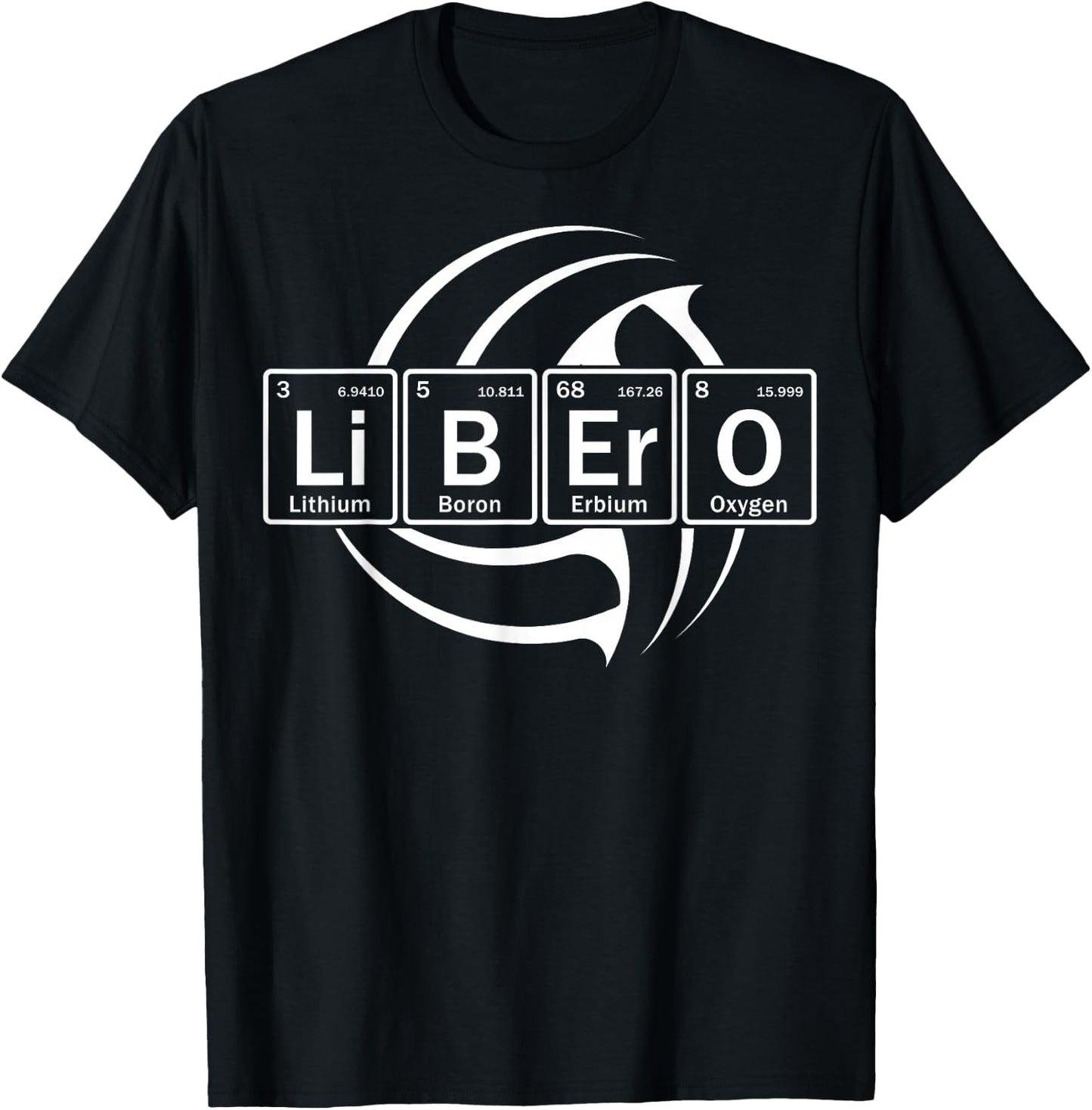 Volleyball Libero in Periodic Table Elements T-Shirt - T-Shirt | Black