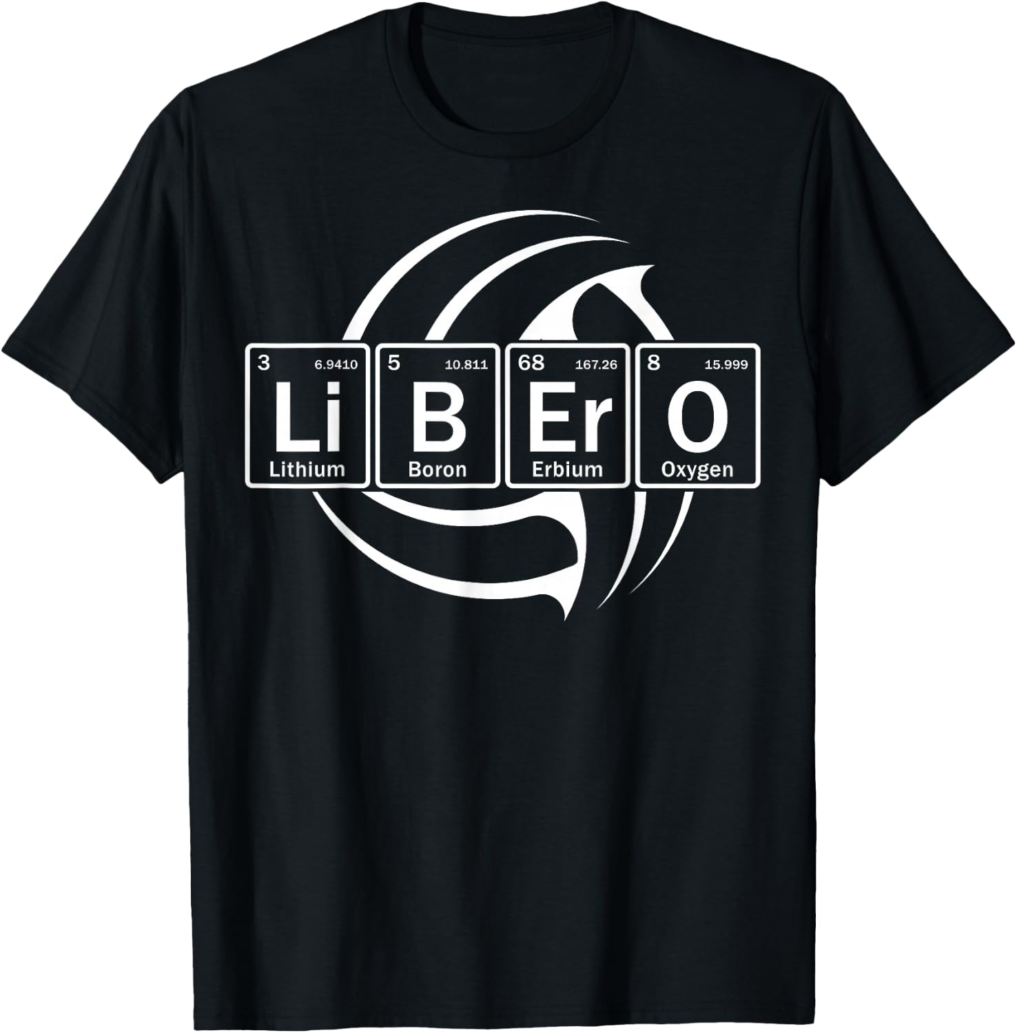 Volleyball Libero in Periodic Table Elements T-Shirt - T-Shirt | Black