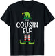 Cousin Elf Xmas Matching Christmas For Family Boys Kids T-Shirt - T-Shirt | Black