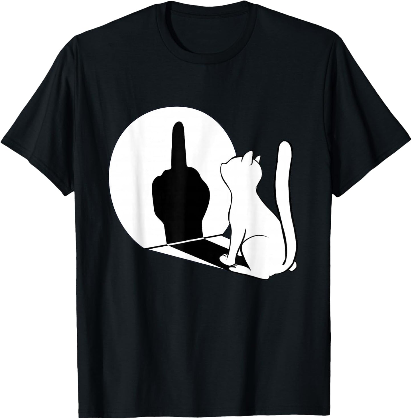 Middle Finger Cat Statement Funny Cat Gift T-Shirt - T-Shirt | Black