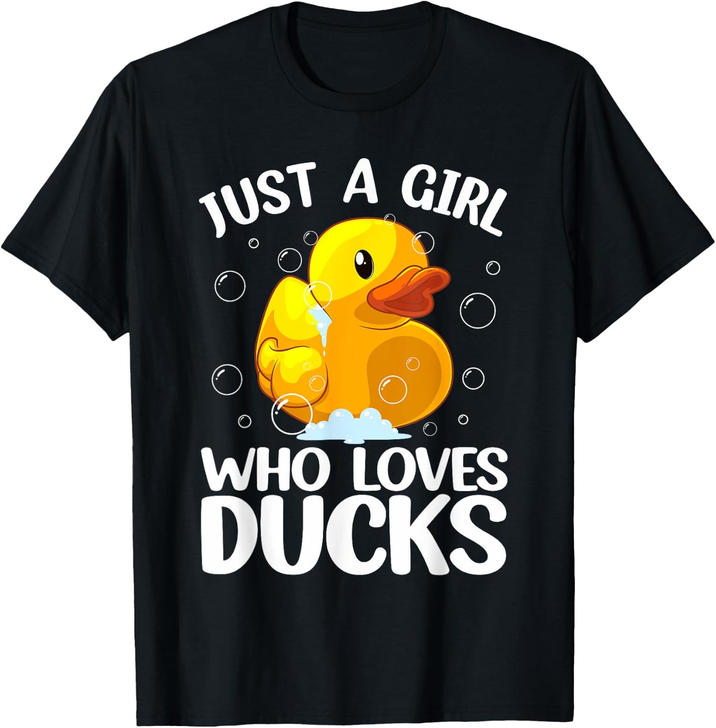 Cute Duck Art For Girls Women Kids Youth Rubber Duck Lover T-Shirt - T-Shirt | Black