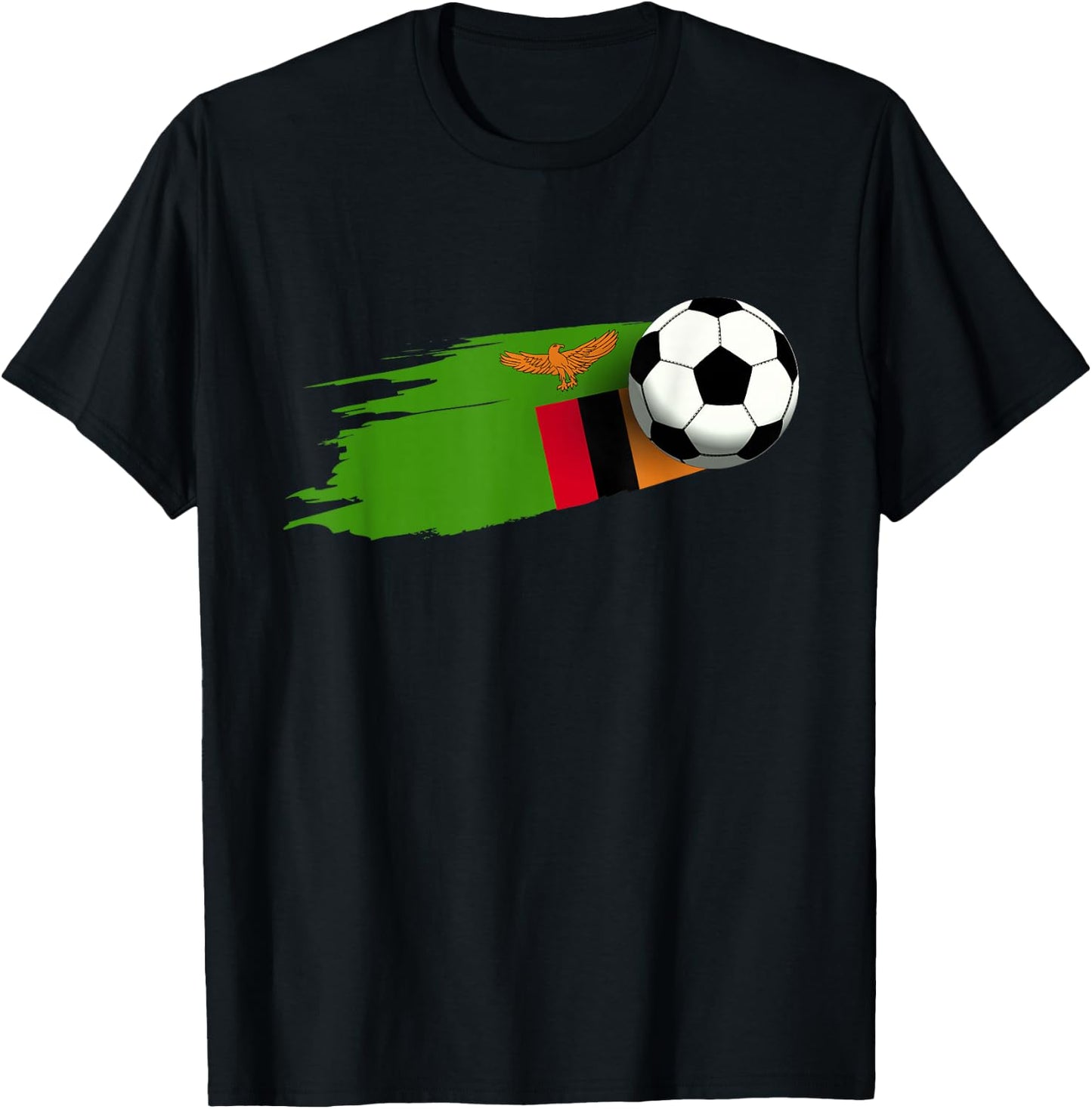 Zambia Flag Jersey Zambian Soccer Team Zambian T-Shirt - T-Shirt | Black
