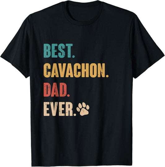 Best Cavachon Dad Funny Cavachon Dog Lovers Gift T-Shirt - T-Shirt | Black