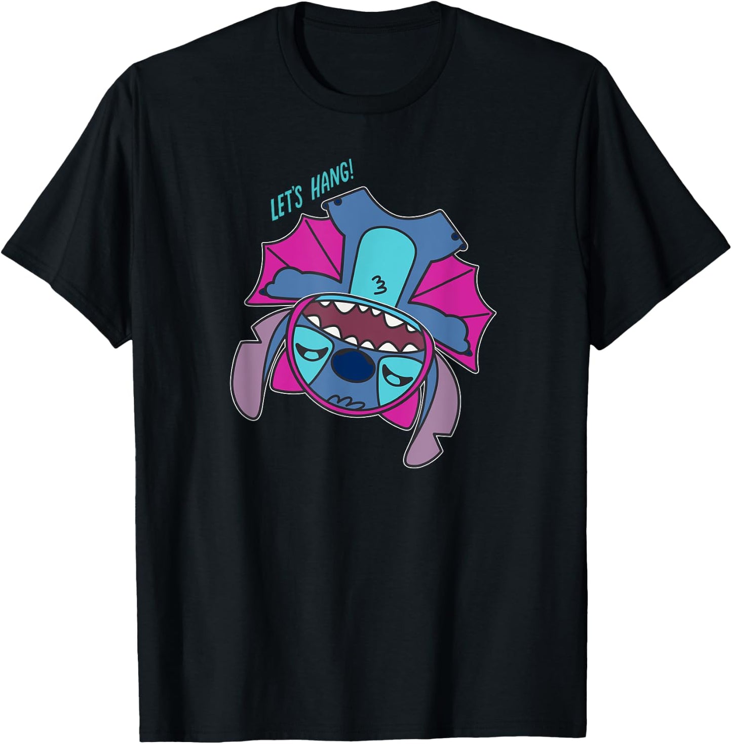 Amazon Essentials Stitch Halloween Bat Costume Let's Hang T-Shirt - T-Shirt | Black