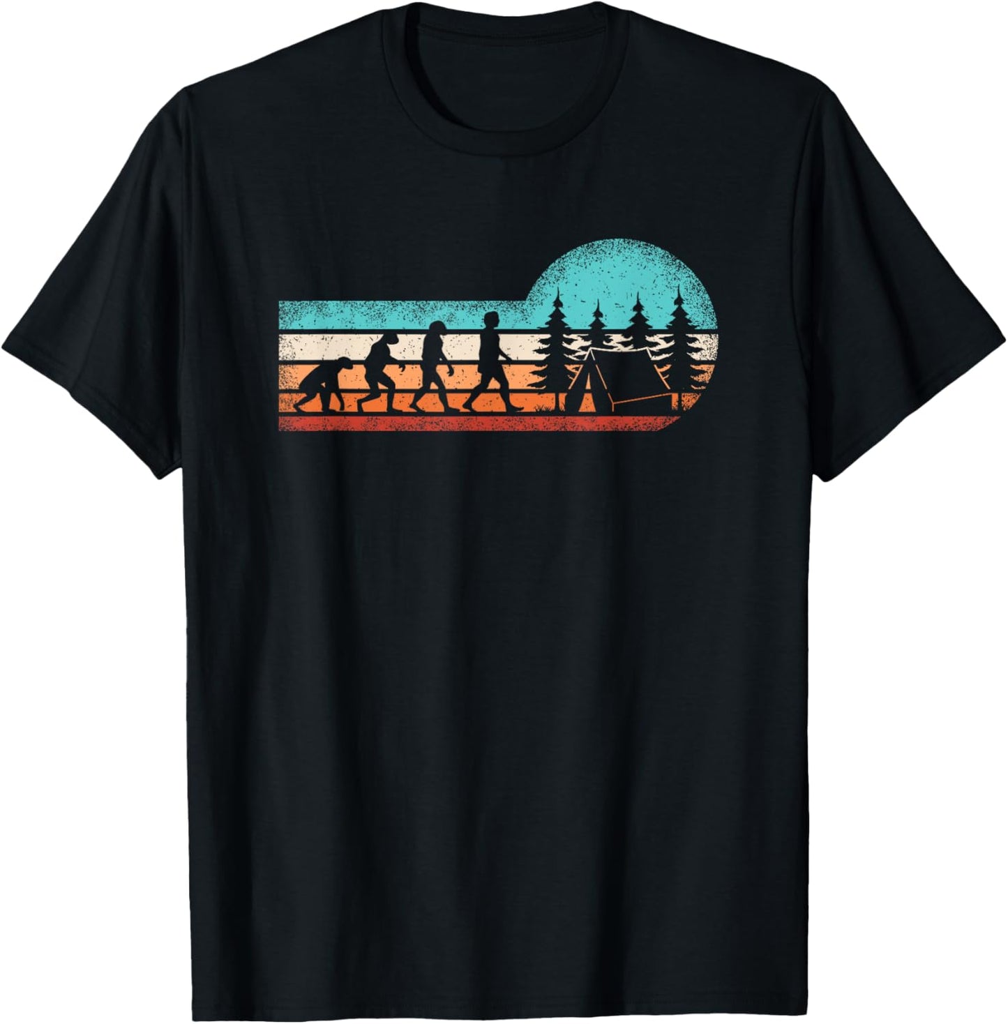 Funny Camping Evolution Hiking Nature Outdoor T-Shirt - T-Shirt | Black