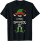 Civil Engineer Elf Funny Family Christmas Matching Group T-Shirt - T-Shirt | Black
