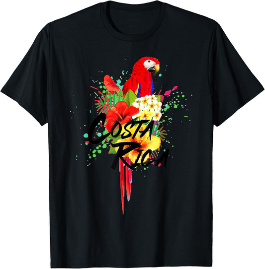 Costa Rica Souvenirs Parrot Tropical Bird Vintage T-Shirt - T-Shirt | Black