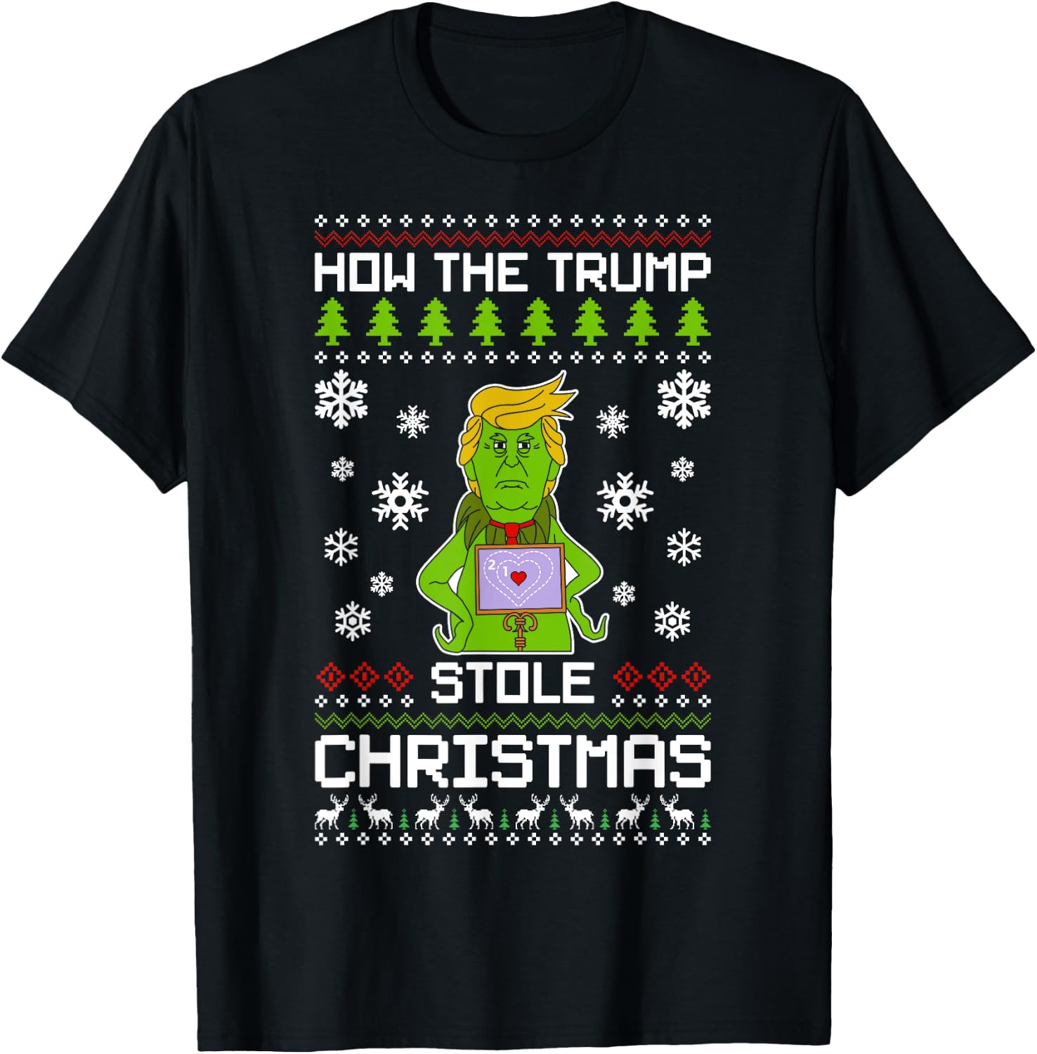 How The Trump Stole Christmas Funny Ugly Christmas T-Shirt - T-Shirt | Black