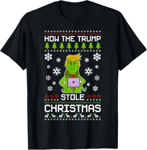 How The Trump Stole Christmas Funny Ugly Christmas T-Shirt - T-Shirt | Black