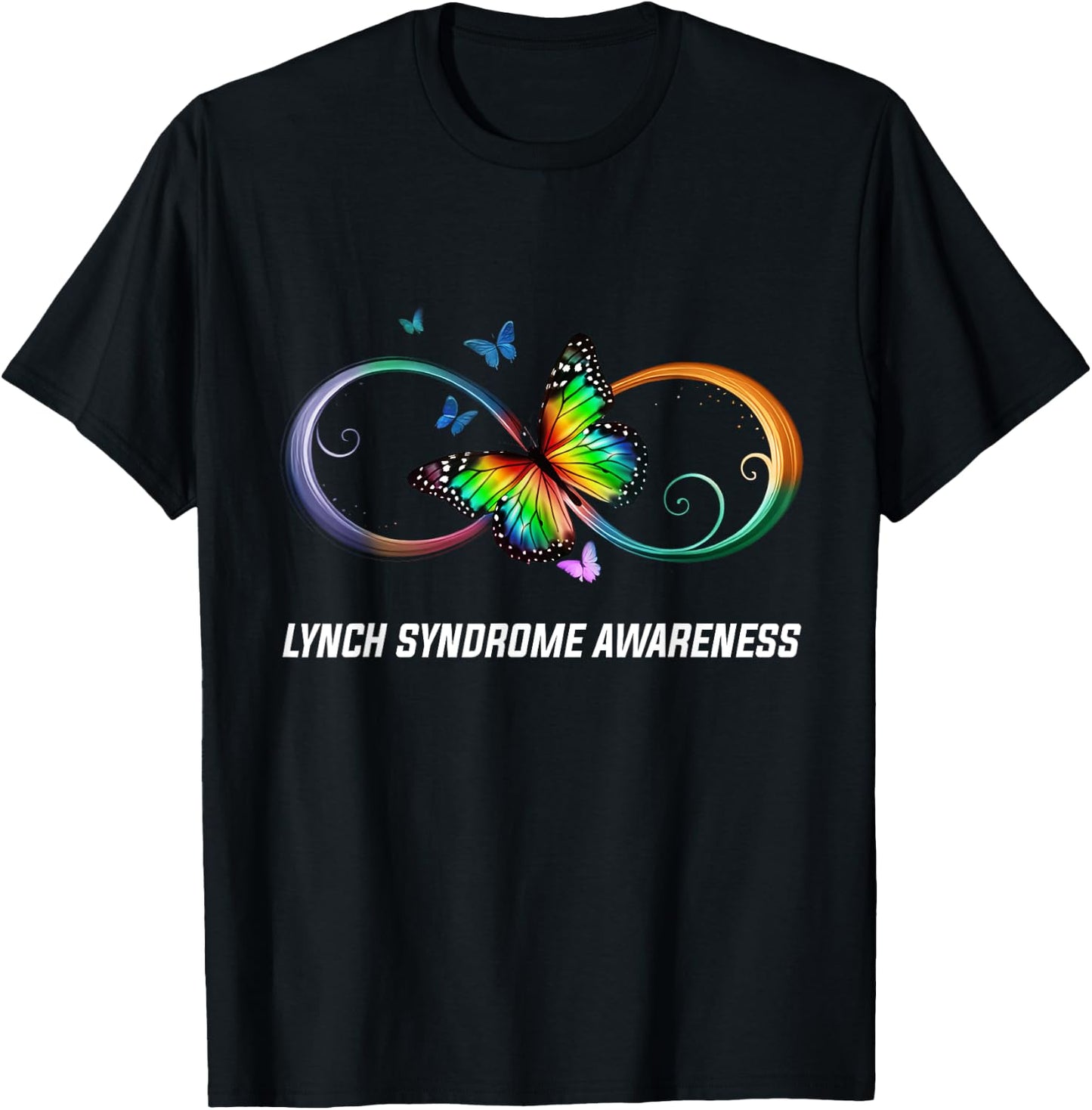 Infinity Butterfly Lynch Syndrome Awareness T-Shirt - T-Shirt | Black