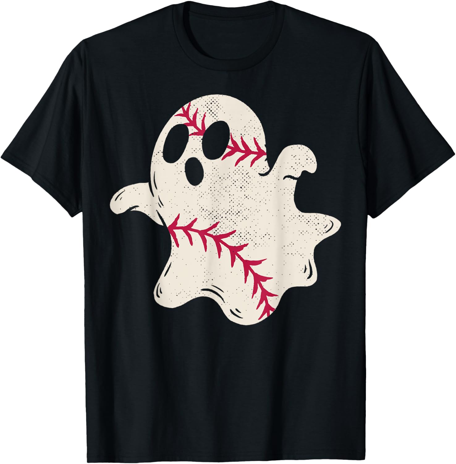 Spooky Baseball Ghost T-Shirt - T-Shirt | Black