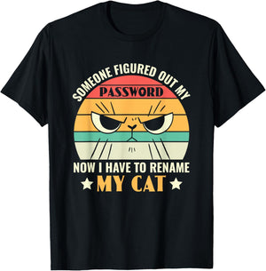 Funny Cybersecurity I Need to Rename My Cat Programmer T-Shirt - T-Shirt | Black
