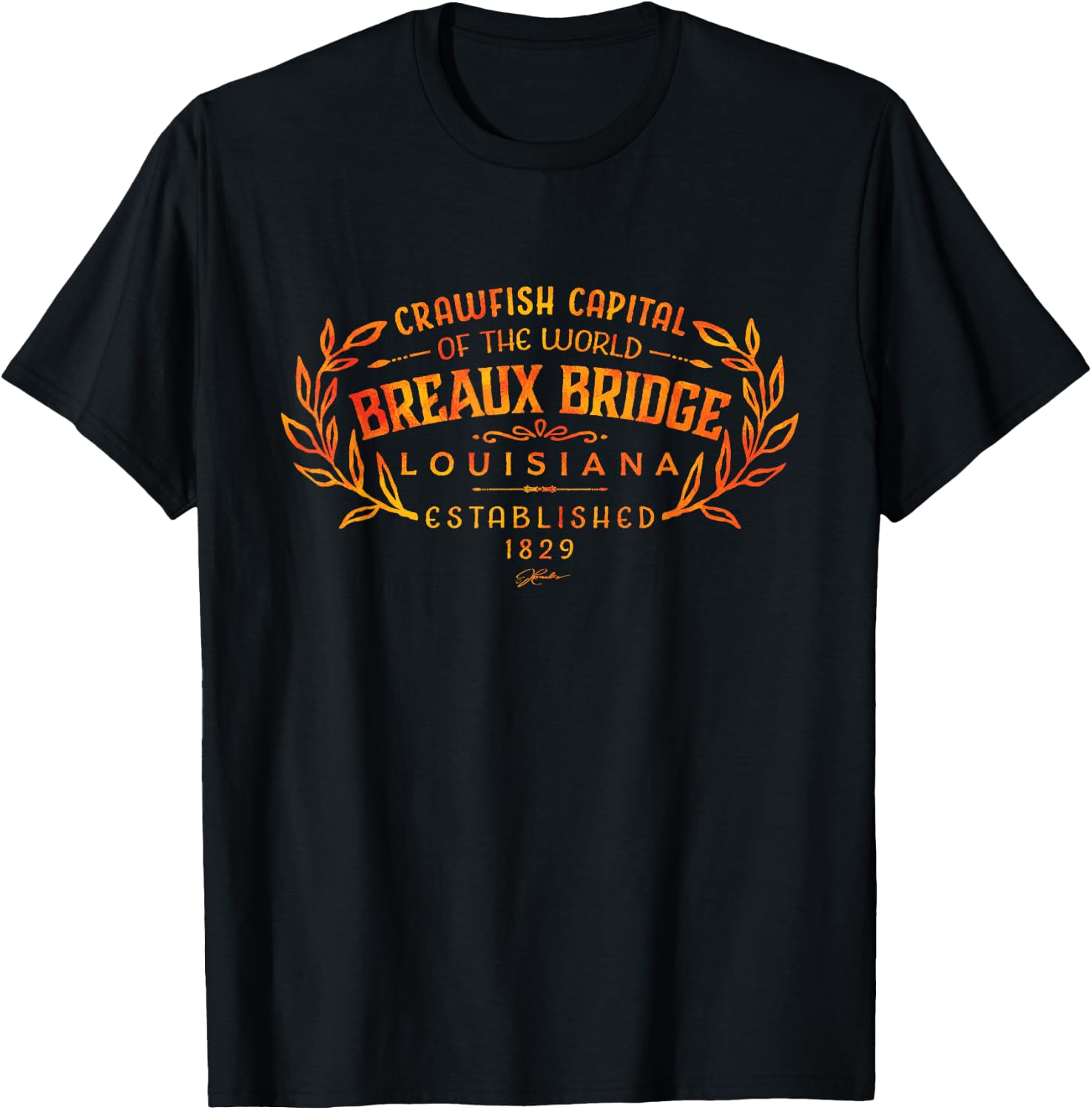JCombs: Breaux Bridge, Louisiana, Crawfish Capital T-Shirt - T-Shirt | Black