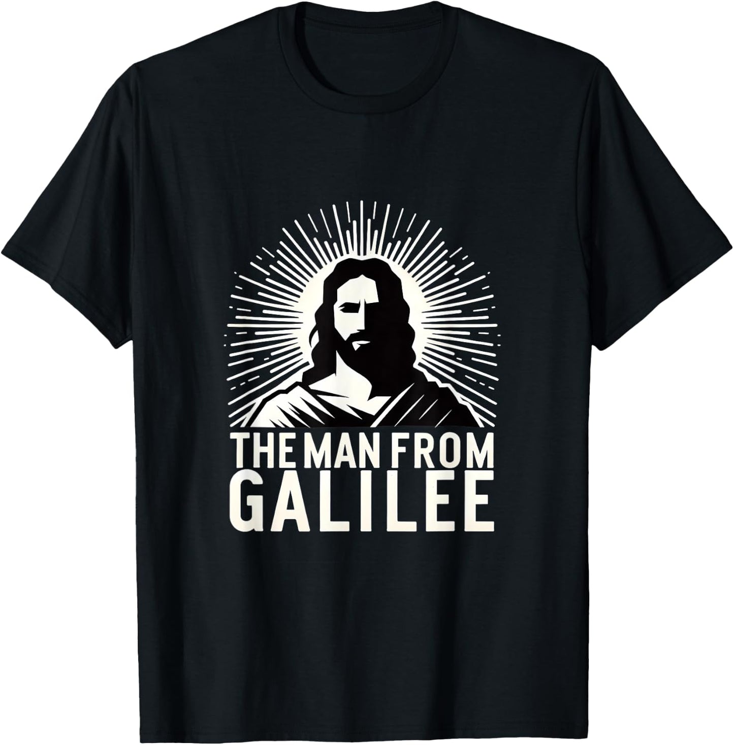 The Man from Galilee Iconic Christian Faith Spiritual Design T-Shirt - T-Shirt | Black