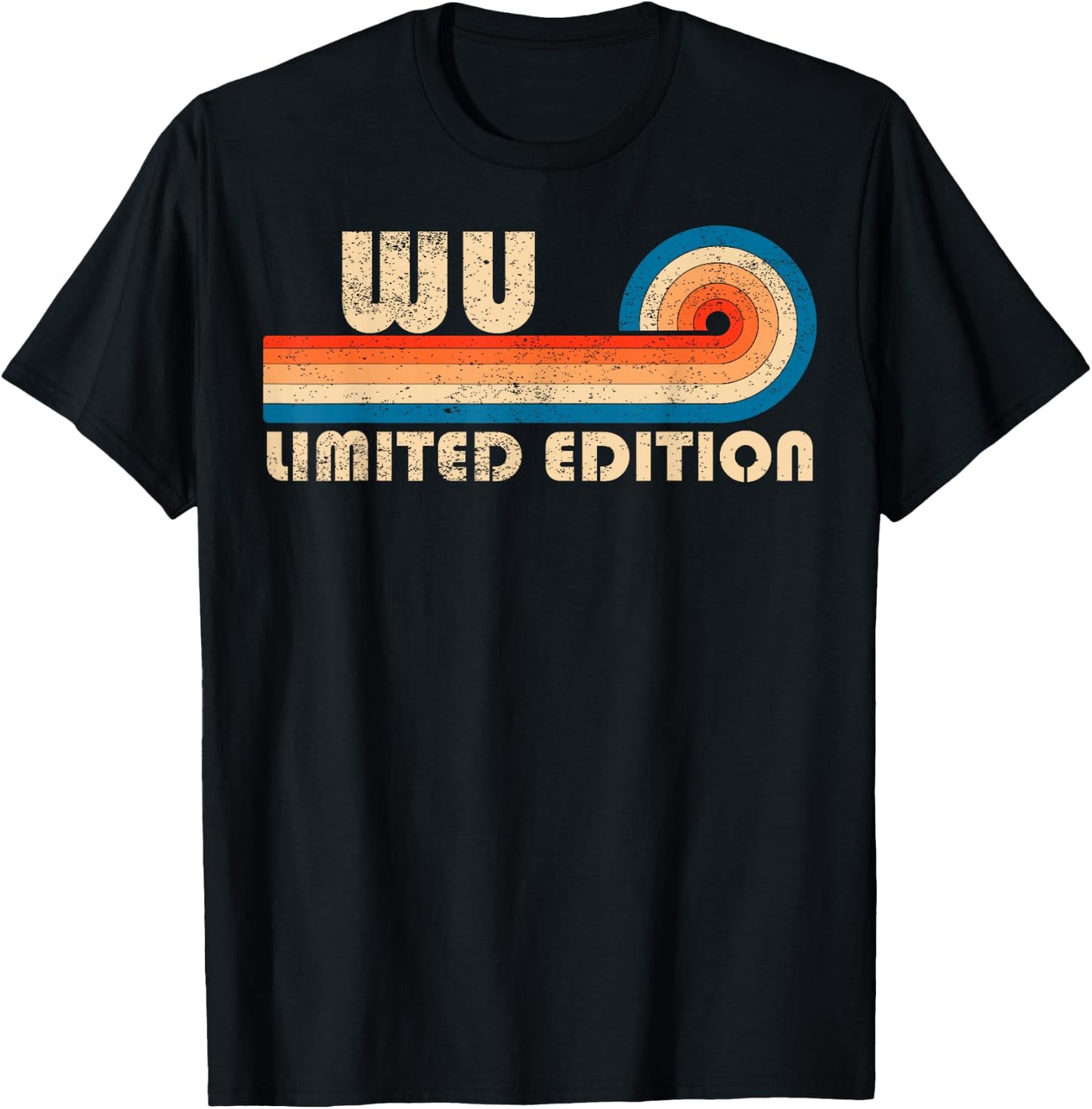 WU Retro 70s 80s Sunset Stripe T-Shirt - T-Shirt | Black