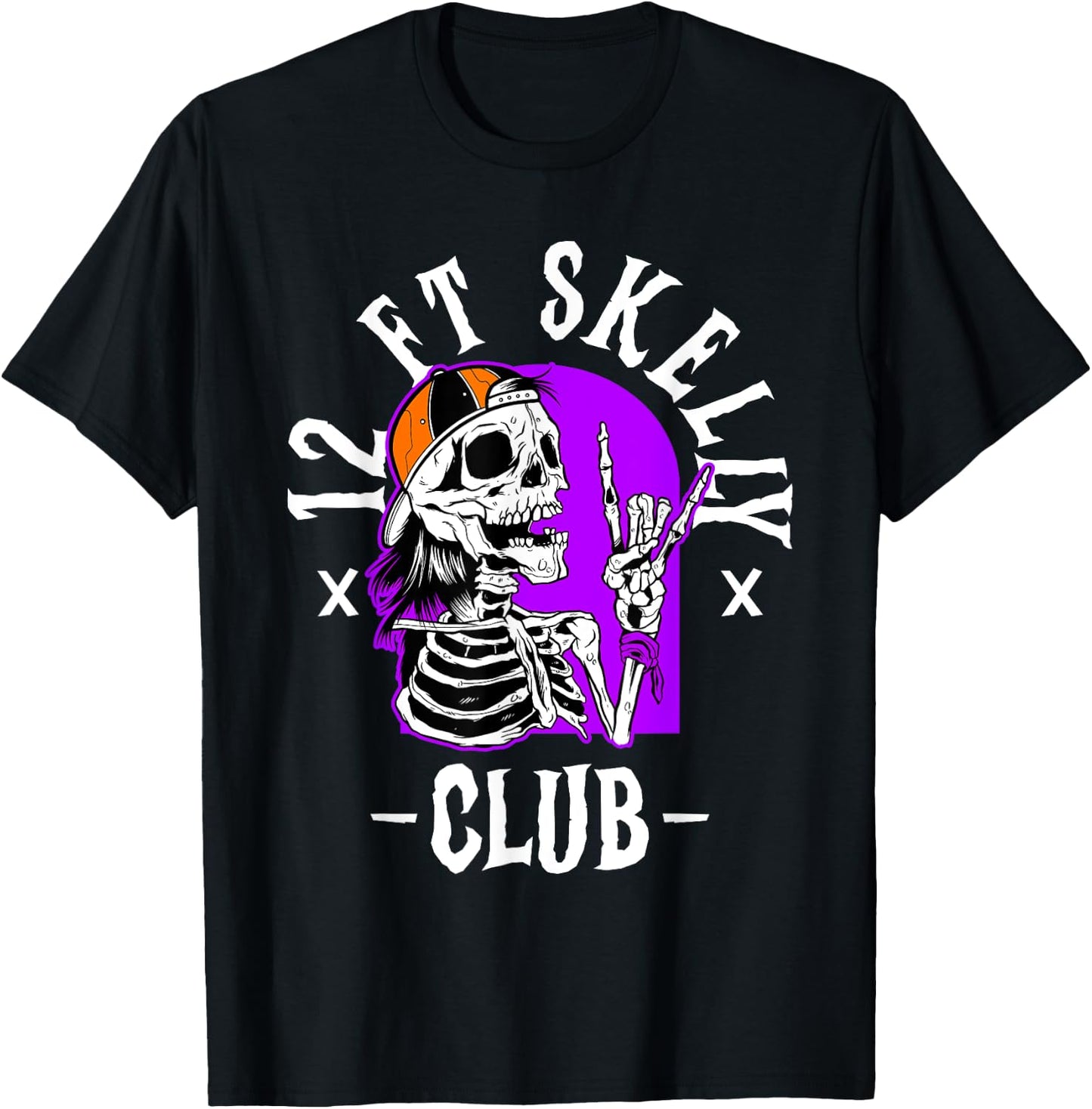 12 FT Skelly Club - Halloween 12 Foot Skeleton T-Shirt - T-Shirt | Black