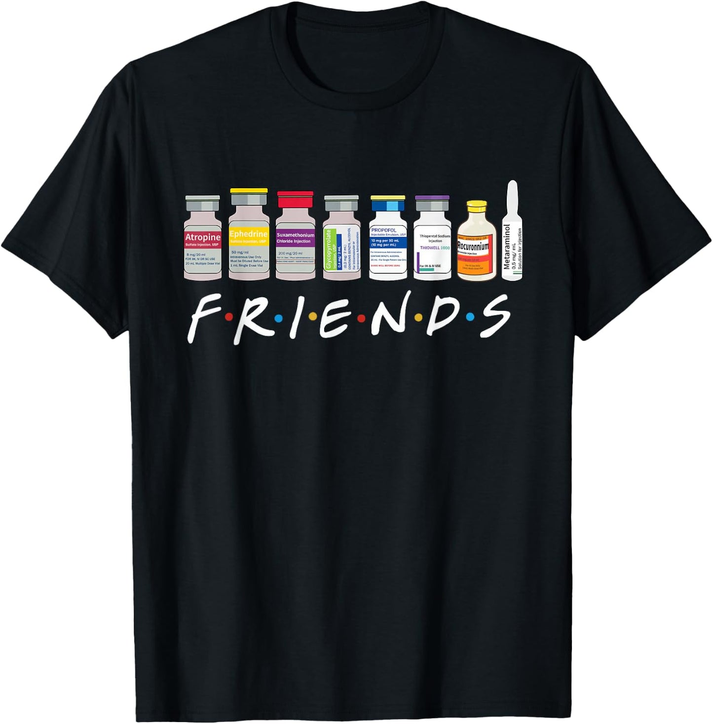 Nurse Friends ICU CRNA Medical Critical Care PICU RN ER T-Shirt - T-Shirt | Black