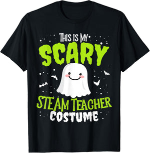 Funny Halloween This is my Scary STEaM Teacher Custome Men Women Kids T-Shirt - T-Shirt | Black