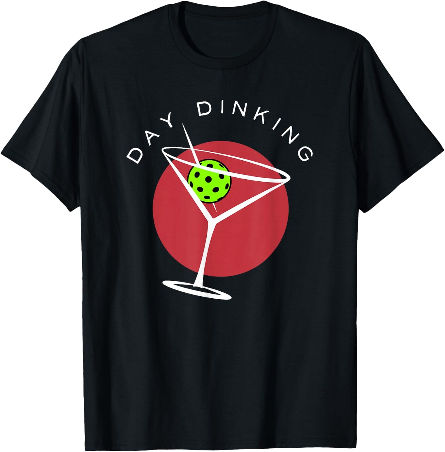 Pickleball Martini Day Drinking Athlete Coach Sports Lover T-Shirt - T-Shirt | Black
