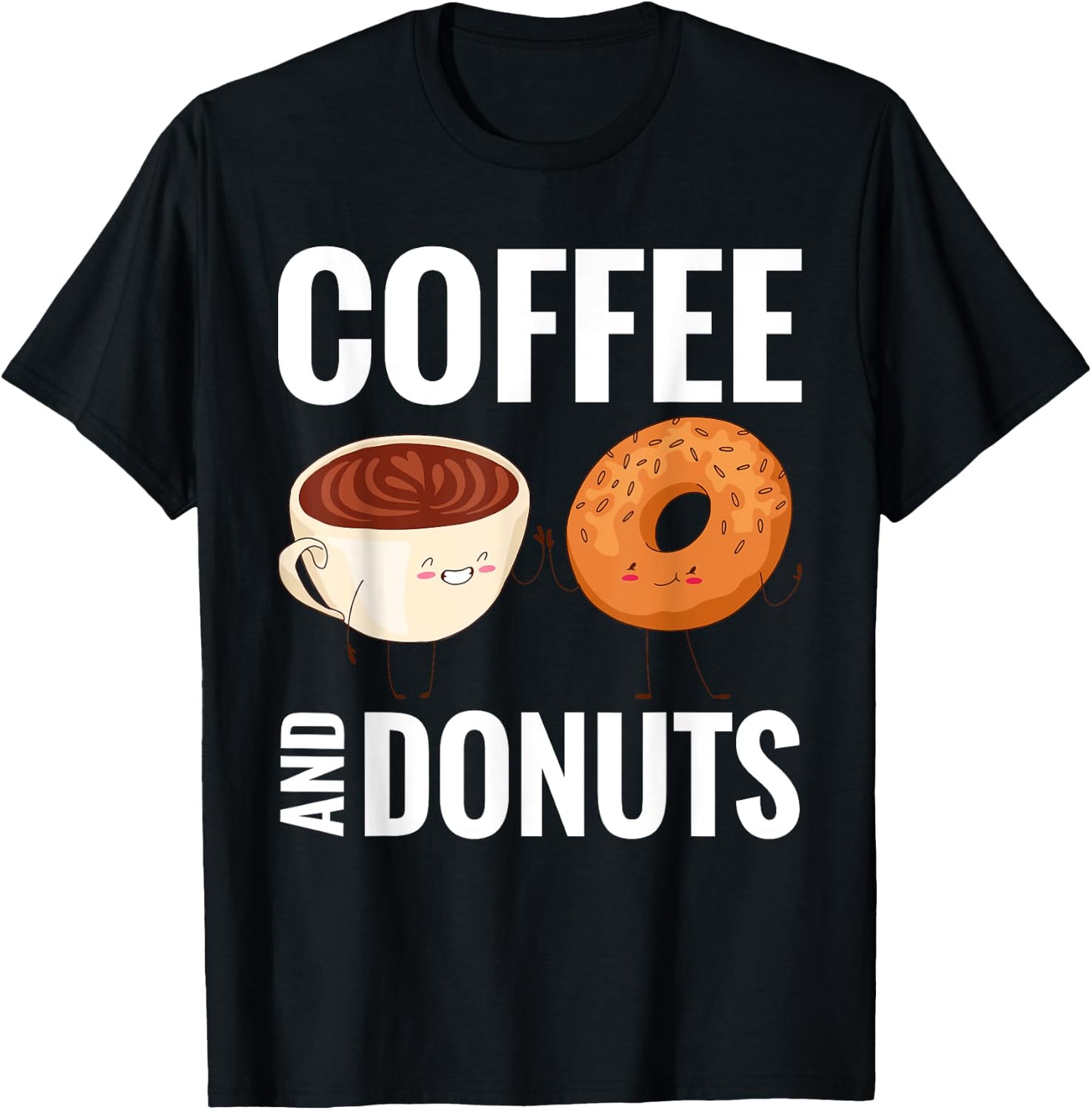 Coffee and Donuts Snack Donut T-Shirt - T-Shirt | Black