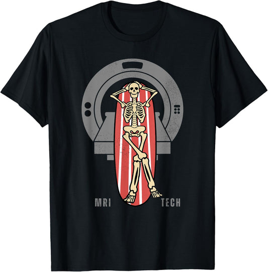 Skeleton Bay MRI Tech Funny MRI Technician MRI Technologist T-Shirt - T-Shirt | Black