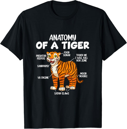 Anatomy Of A Tiger T-Shirt - T-Shirt | Black